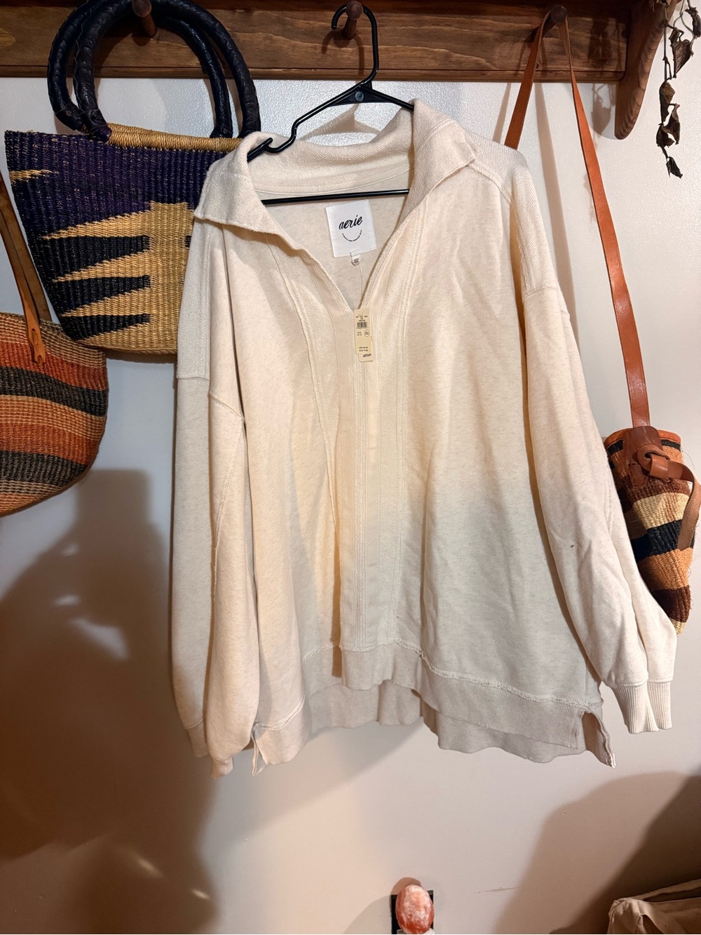aerie Cream Oversized Sweatshirt